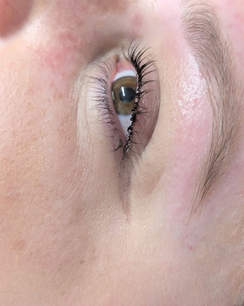 Lifted lashes, close up